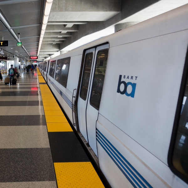 BART train in station