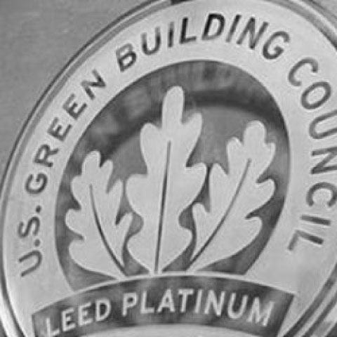 LEED Platinum glass etched plaque